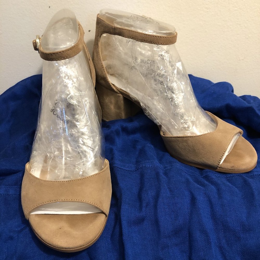 Sam Edelman Low Block Heels, Nude/Oatmeal Suede